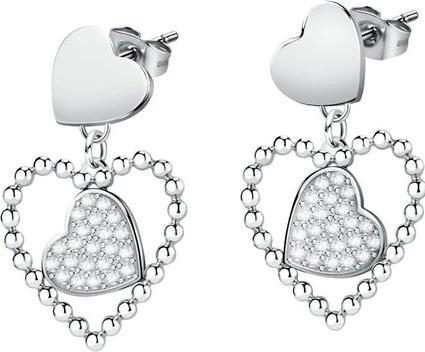 Produktbild Morellato Romantic steel earrings Heart with crystals Dolcevita SAUA07