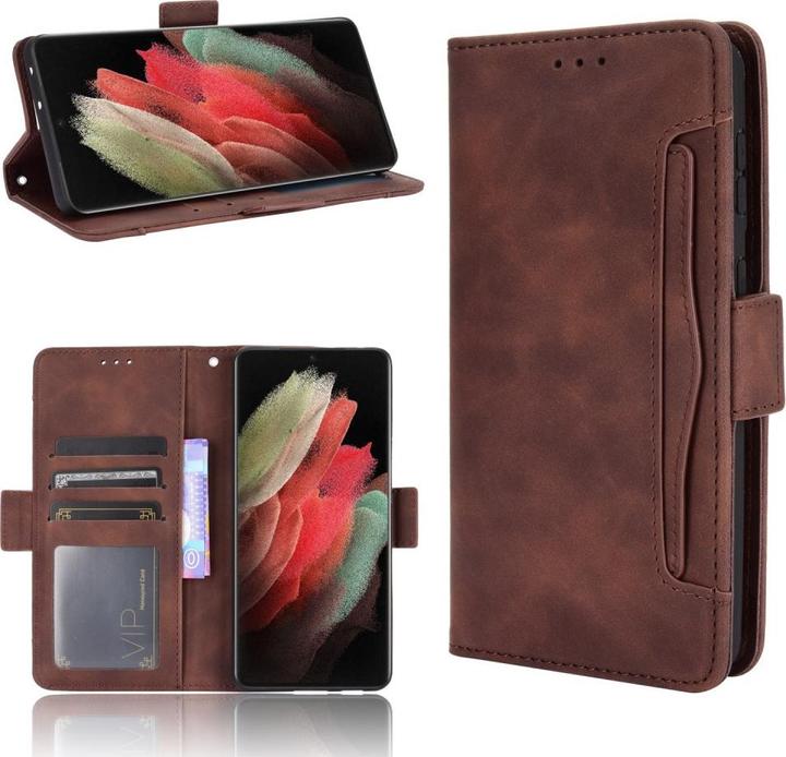 Produktbild Cover-Discount Galaxy S21 Ultra - Etui mit vielen Kartenfächer braun (Samsung Galaxy S21 Ultra)