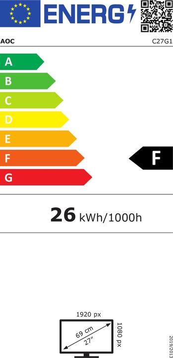 Label énergétique AOC C27g1 (1920 x 1080 pixels, 27")