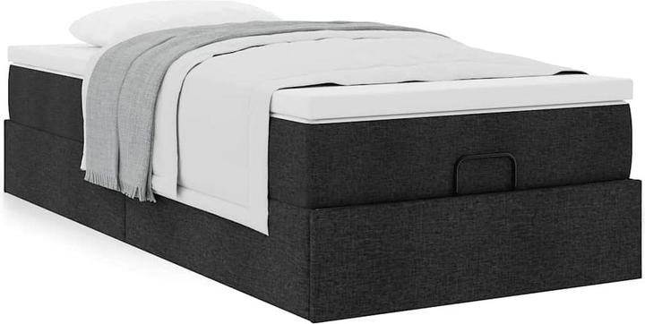 Image du produit VidaXL Ottoman-lit avec matelas Noir 140x200 cm Tissu (140 x 200)