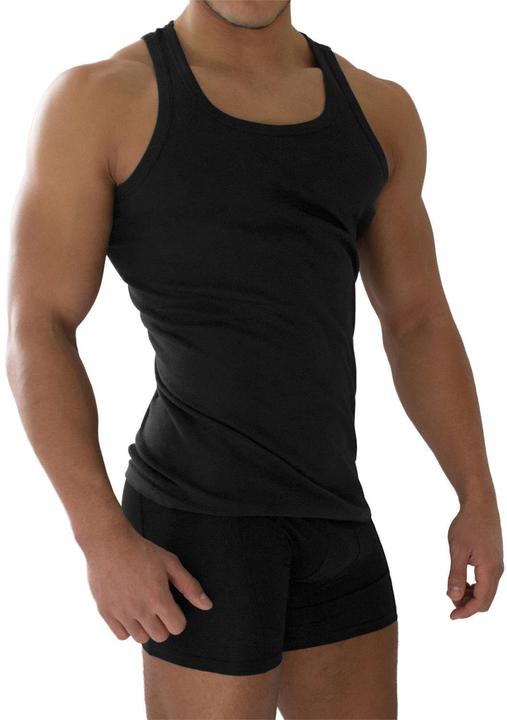 Immagine prodotto Normani Maglia intima 4 pezzi da uomo a costine sottili nera (4XL)