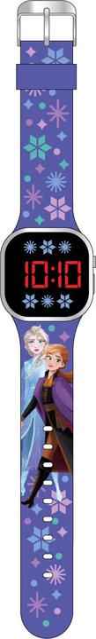 Actual product image Accutime LED kids clock Disney's The Ice Queen (purple), digital clock with LED display for time and dat (Digital watch, 35 mm)