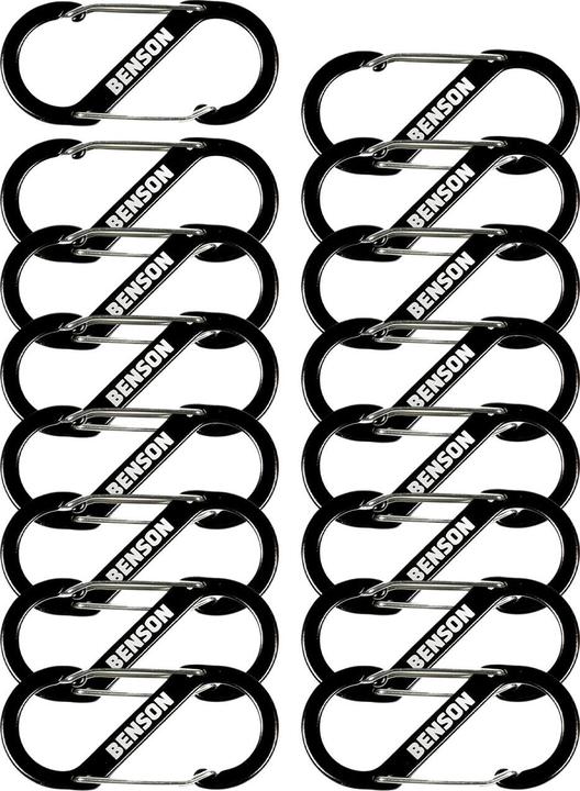 Produktbild Benson 16er Set Doppel Karabinerhaken, S-Clip, 4 x 9 cm