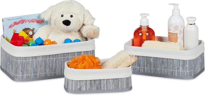 Image du produit Relaxdays Boîte de rangement lot de 3 (3 x, 30 x 20 x 12,5 cm)