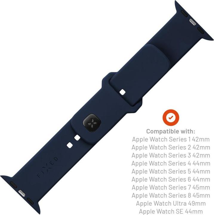 Actual product image Fixed Silicone strap for Apple Watch 42/44/45 mm, blue