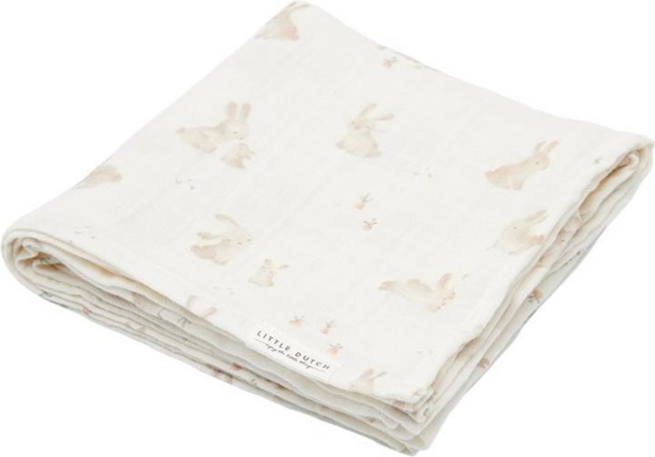 Actual product image Little Dutch Swaddles 70 x 70 muslin Baby Bunny / Beige (70 cm, 70 cm)
