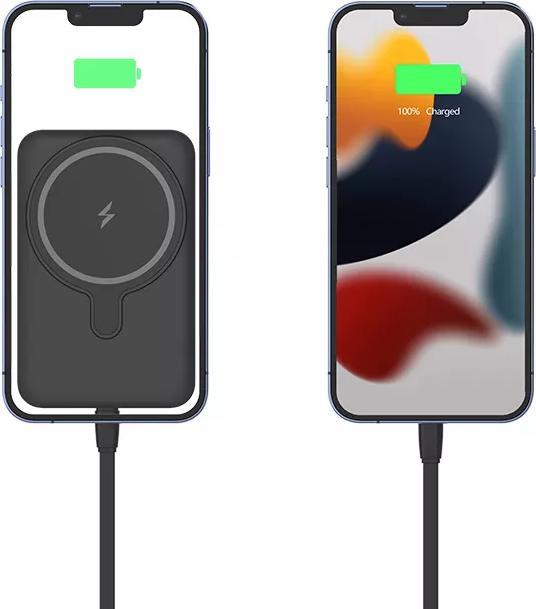 Immagine prodotto PhoneLook Batteria esterna portatile sans fil 2 en 1 MagSafe supporto téléphone 15W Power Bank (5000mAh) (5000 mAh, 15 W)