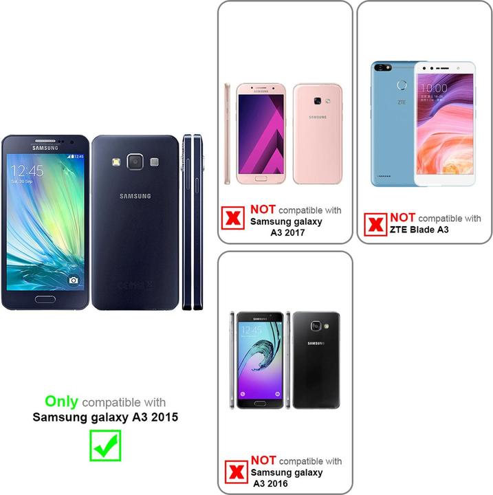 Image du produit Cadorabo Book avec 3 pochettes pour cartes Couverture (Samsung Galaxy A3)