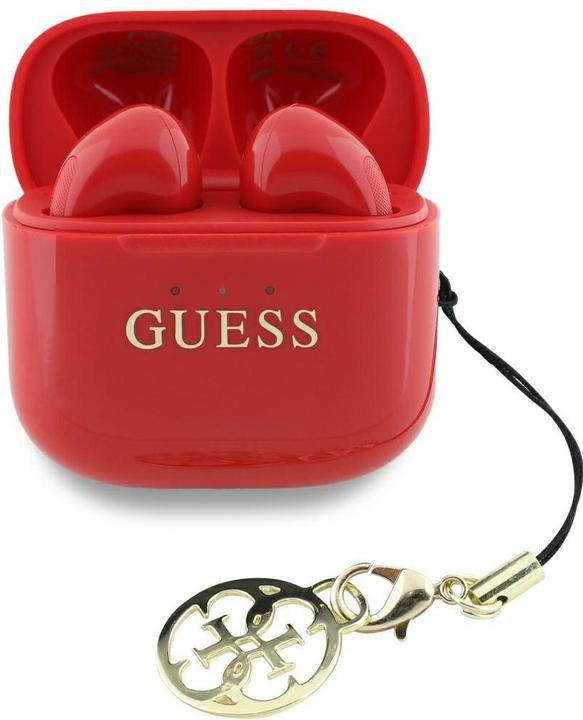 Actual product image Guess Glossy Effect Printed Classic Logo & Charm TWS headphones - red