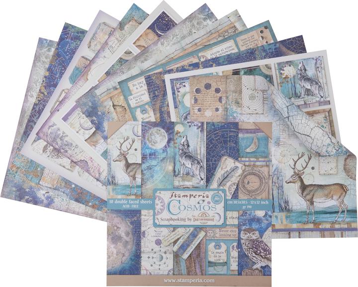 Immagine prodotto Stamperia Blocco scrapbook "Cosmos", 10 fogli, 30,5 x 30,5 cm (190 g/m², 10 x)