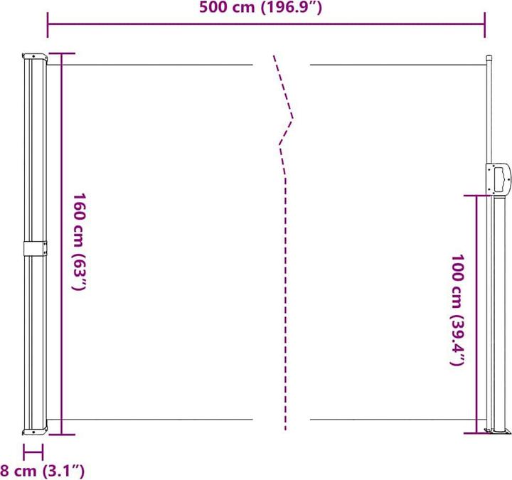 Produktbild VidaXL Seitenmarkise Ausziehbar (1.60 m)