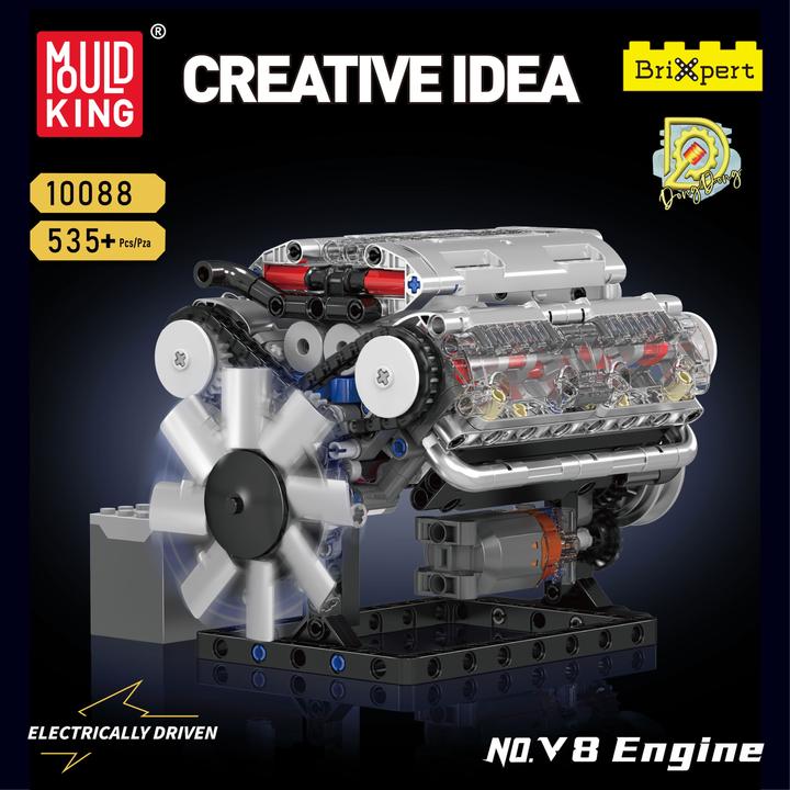Actual product image Mould King 8-cylinder V-engine