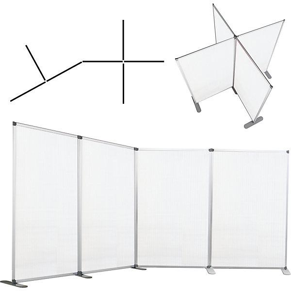 Actual product image smiT Modular partition, transparent, HxWxD 1850 x 1250 x 500 mm, aluminium frame