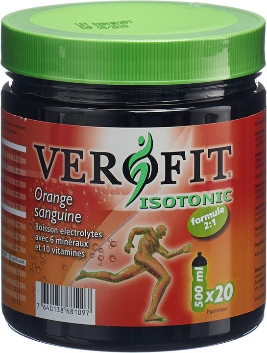 Produktbild VEROFIT ISOTONIC Elektrolyt-Getränk mit 6 Mineralien und 10 Vitaminen Blutorange Plv (Blutorange, 1 Stk., 600 g)