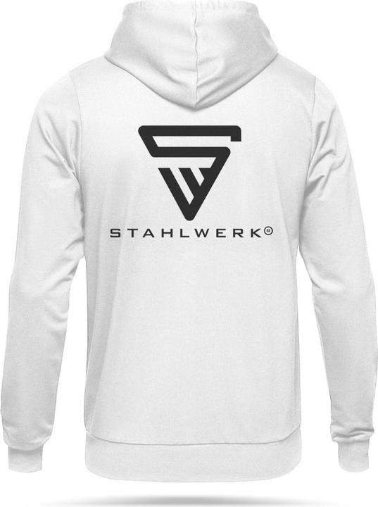 Actual product image Stahlwerk Hoodie Hooded jumper Hoodie with zip White Size XXXL (3XL)