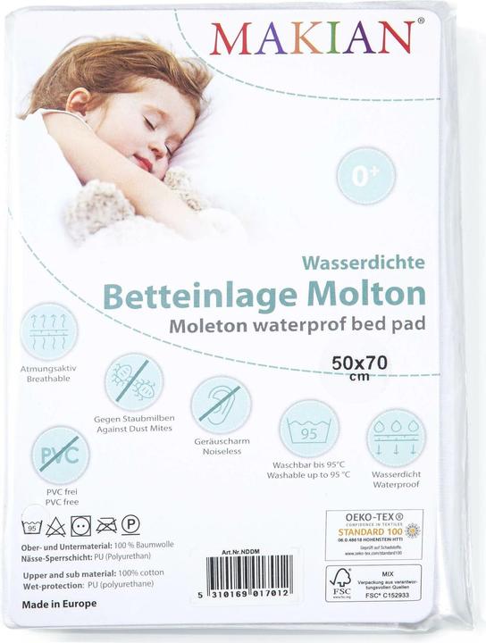 Actual product image Makian Bed pads Waterproof bed pad / mattress topper - Molton (50 x 70 cm)