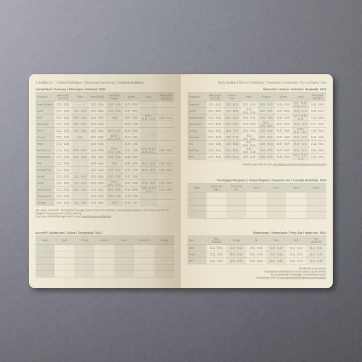 Nährwerte und Zutaten Sigel Monatskalender 2024 C2485 black, 2S/1M, SC, 140x93x5mm (A6, Weicher Einband, Deutsch)