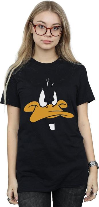 Actual product image Looney Tunes Womens/Ladies Daffy Duck Face Cotton Boyfriend T-Shirt (L)