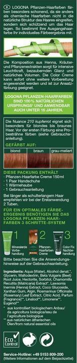 Actual product image Logona Plant cream (210 copper red)