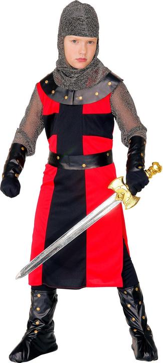 Actual product image Widmann BLACK KNIGHT (long top, belt, bracelets, helmet, boot covers), 116 cm / 4-5 years (4, 5)