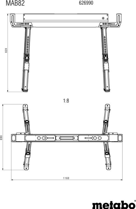 Actual product image Metabo Set de support de travail MAB 82 (116 cm, 116 cm)