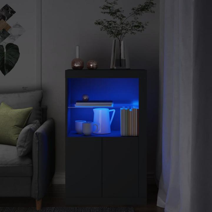 Image du produit VidaXL Armoire d'appoint avec lampes LED Noir (60.5 x 37 x 100 cm)