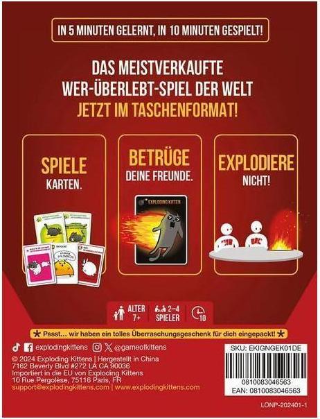 Immagine prodotto Exploding Kittens EXKD0045 - : Prendi e gioca (Tedesco)