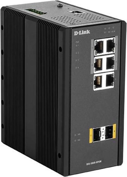 D-Link 8 porte L2 Managed Industrial Switch con 6 porte 10/100/1000BaseTX 4 PoE e 2 porte 100/1000BaseSFP (8 Porti)