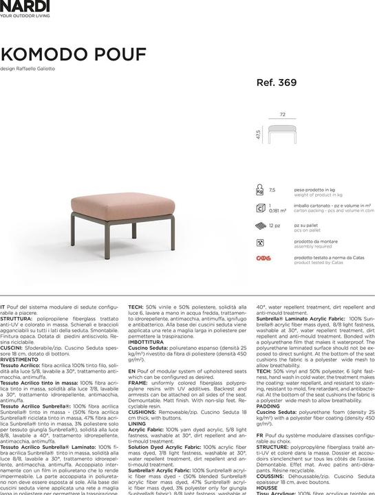 Immagine prodotto Nardi Pouf Komodo