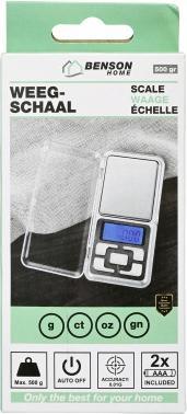 Image du produit Benson Balance numérique de précision jusqu'à 500 gr, graduation 0,1 gr
