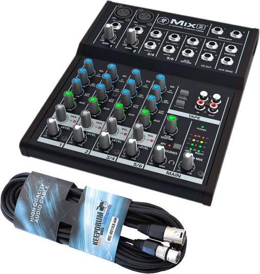 Produktbild Mackie Mischpult Mix8 8-Kanal Kompaktmixer mit XLR-Kabel (Studio- und Livemixer)