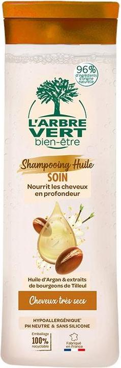 L'arbre vert Öko Shampoo mit Arganöl & Lindenblüten-Extrakten (250 ml, Flüssiges Shampoo)