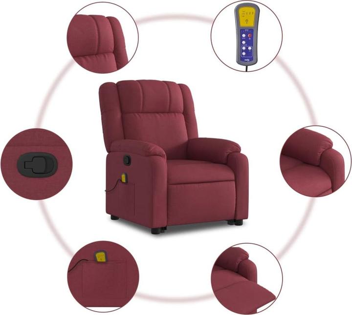 Actual product image VidaXL Massage chair with stand-up aid fabric