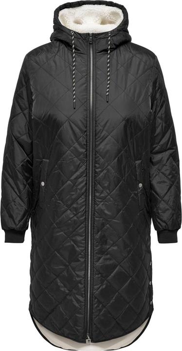 Only Kapuze mit Kordelzug Curve Gerippte Ärmelbündchen Mantel Steppjacke