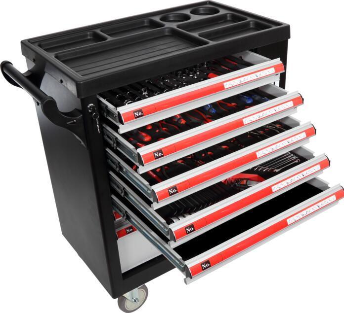 Produktbild Pro-Line Proline Werkzeugschrank, 7 Schubladen, 79x49x101cm mit Füller 206-tlg. Prolin (206 Teile)