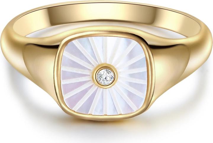 Produktbild Glanzstücke München Damen Sterling Silber Zirkonia Perlmutt gelbgold - 29033 (54, 925 Silber)