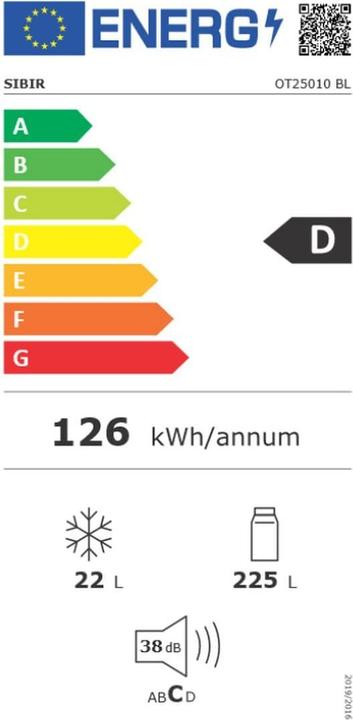 Energie-Label Sibir OT25010BL (247 l)