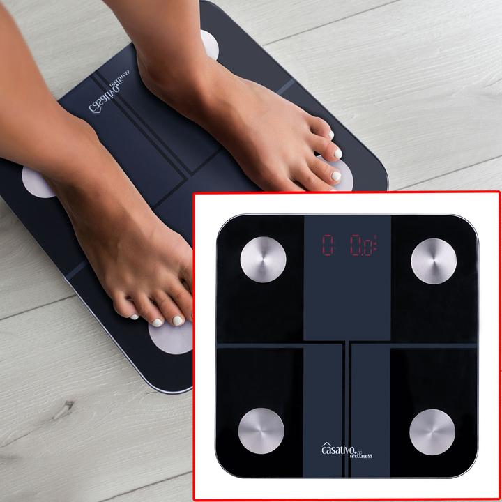 Produktbild Casativo 14in1 Körperanalysewaage aus Glas mit Bluetooth, App & Nutzer-Erkennung (180 kg)