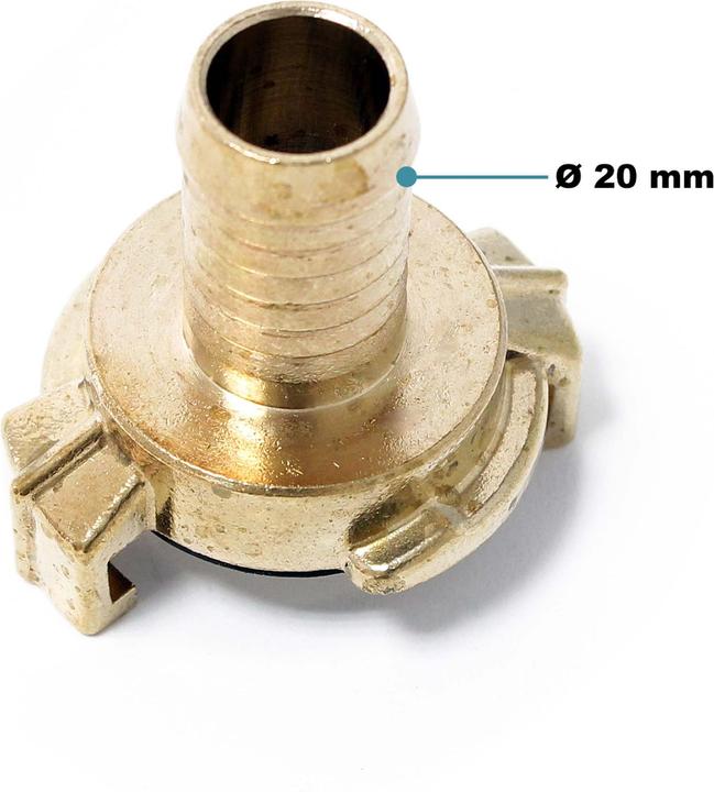 Actual product image Wiltec Brass Quick Coupling / Connector for water hose DN20 – ¾ (Hose clip, 20 mm)