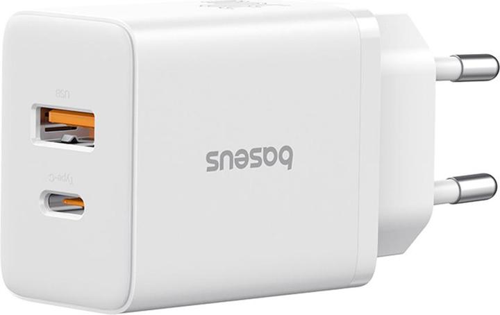 Actual product image Baseus Cube, 30W, 2.4A, 1 x USB-A - 1 x USB-C, white (30 W)