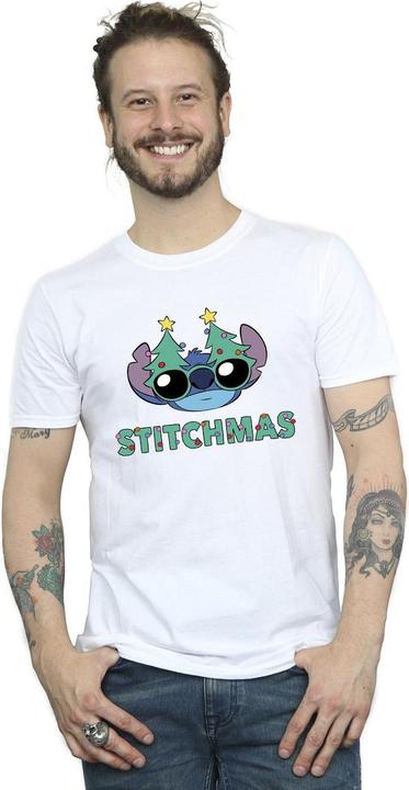 Actual product image Disney Mens Lilo & Stitch Stitchmas Glasses T-Shirt (4XL)