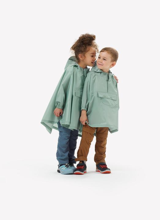 Image du produit Quechua Poncho Cape de pluie enfants taille 92-116 randonnée en montagne - MH100 vert
