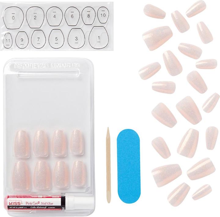 Actual product image KISS Classy (Artificial nails, White, Rose)