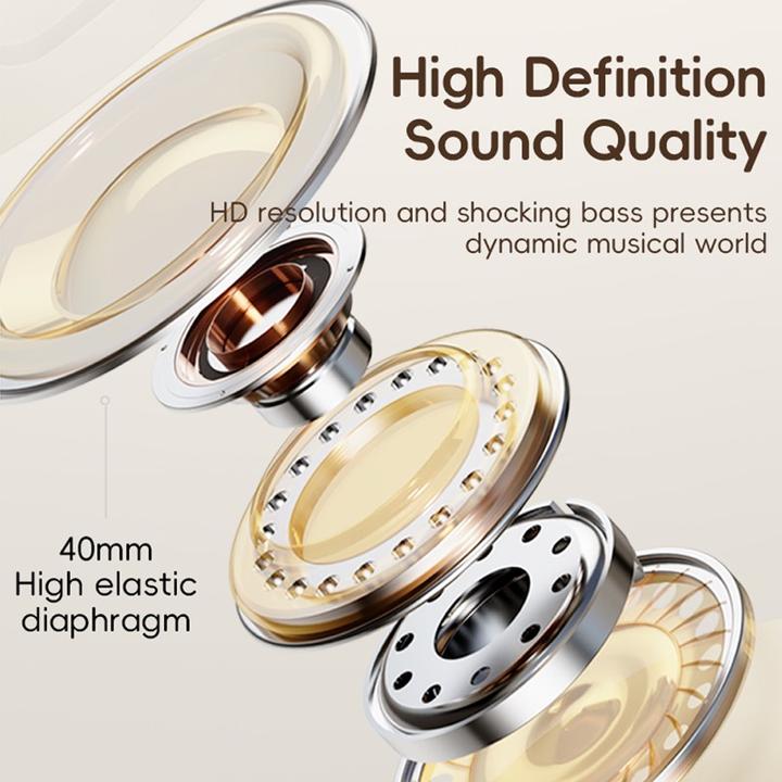 Produktbild Rock - O3 ANC Wireless Headphones RAU0773 - Bluetooth-Kopfhörer, Beige (15 h, Kabellos)