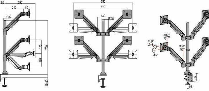 Produktbild Multibrackets MB Gasliftarm HD (Tisch, 32")