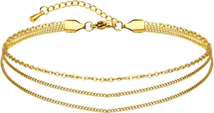 Star Piercing Fusskette vergoldet Kugeln zwei und Basic (ohne Messing, Chirurgenstahl 316L)