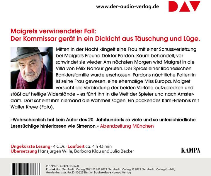 Produktbild Maigret und der Fall Nahour (Georges Simenon, Julia Becker, Hansjürgen Wille, Wolfgang Stockmann, Barbara Klau, Deutsch)