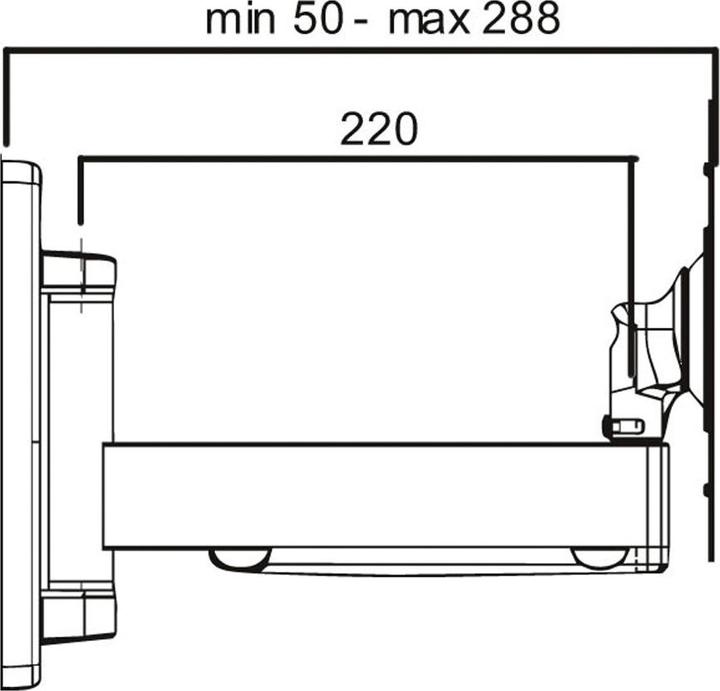Image du produit Roline Support mural LCD/TV extra-long 3 points de pivot (Mur, 40")
