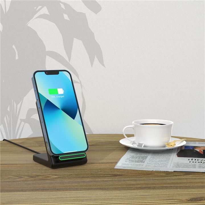 Image du produit Apfelkiste Qi Wireless Charger Induktionsladegerät Ladestation - Schwarz (15W) (15 W)