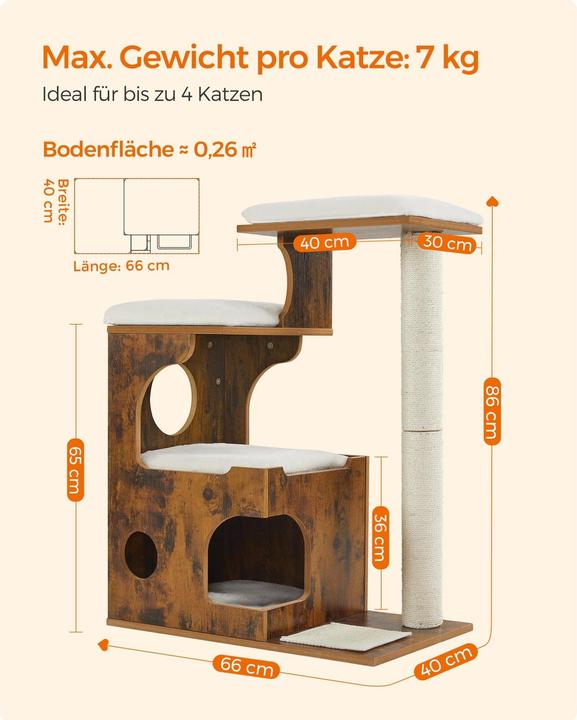 Produktbild Feandrea Sila (86 cm, Schwarz, Rustikales Braun)